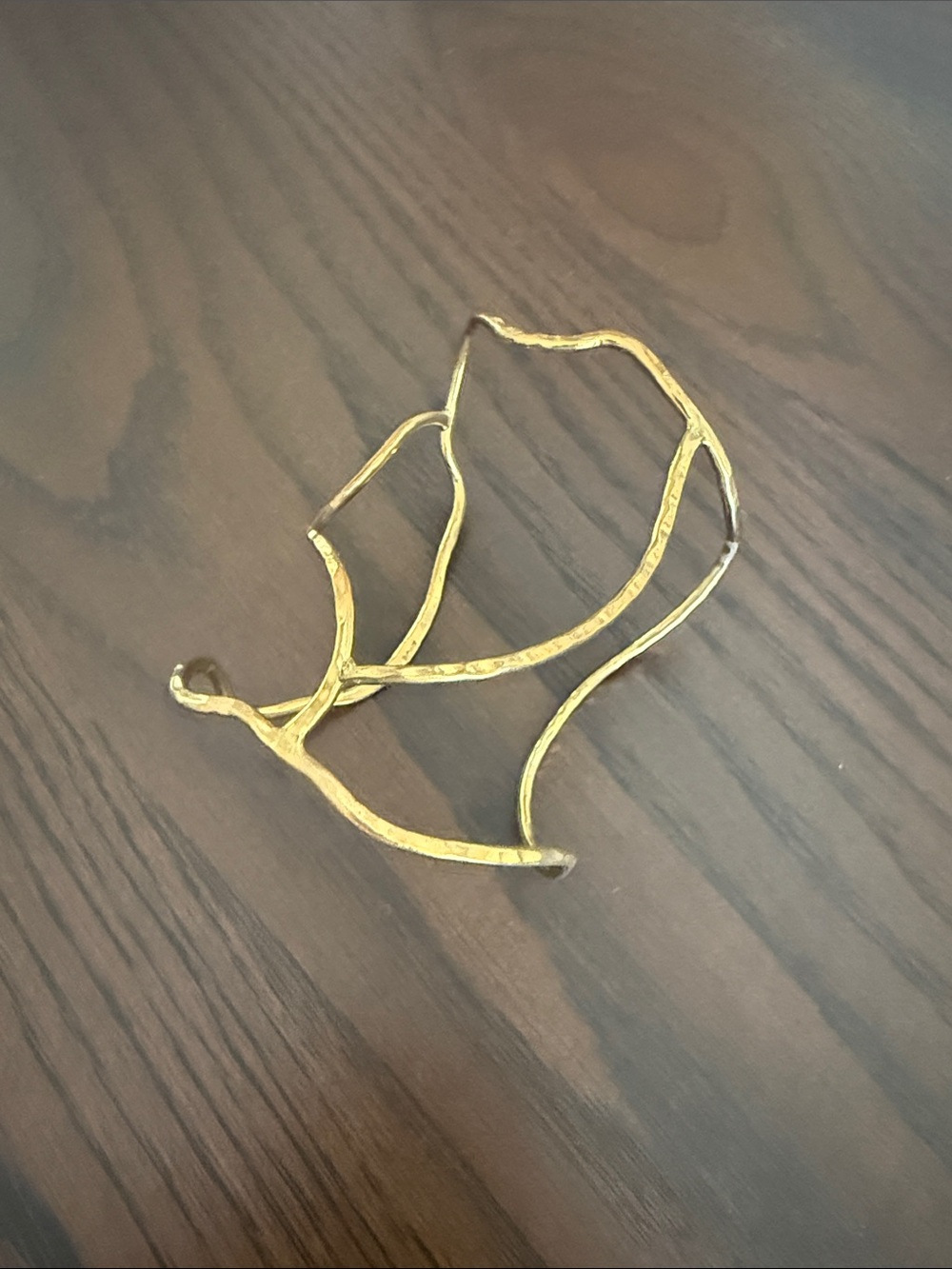 Gold Tone Abstract Wire Cuff Bracelet